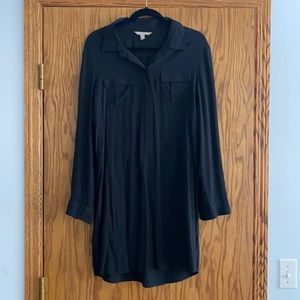 Banana Republic Black Long Sleeve Shirt Dress Sz M